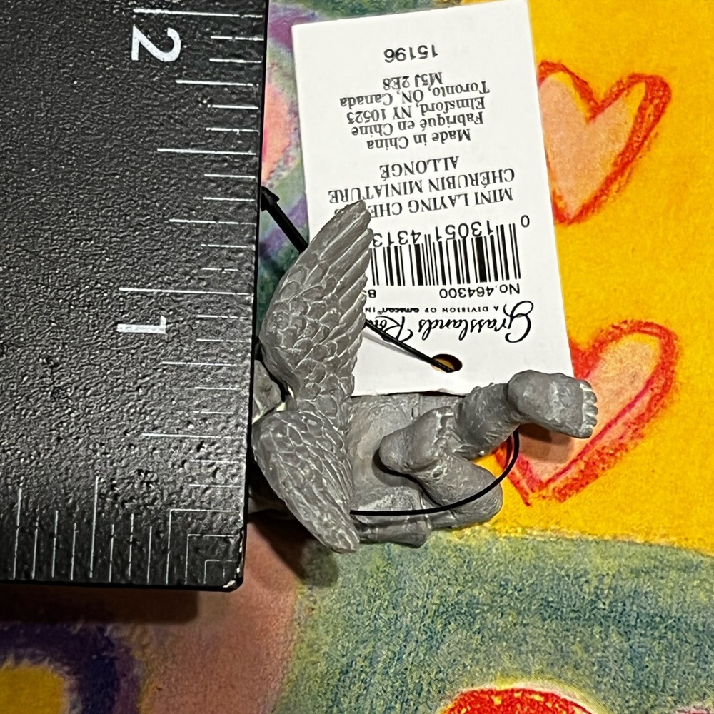 New Grasslands Road Mini 1” Laying Cherub Distressed - Picture 6 of 14